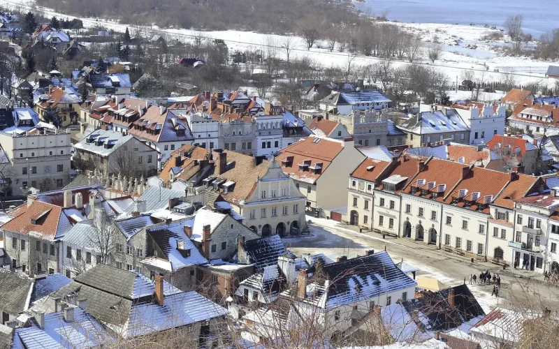 Panorama Kazimierza Dolnego zimą